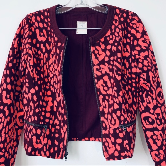 GAP Leopard Print Cropped Jacket - Picture 2 of 7
